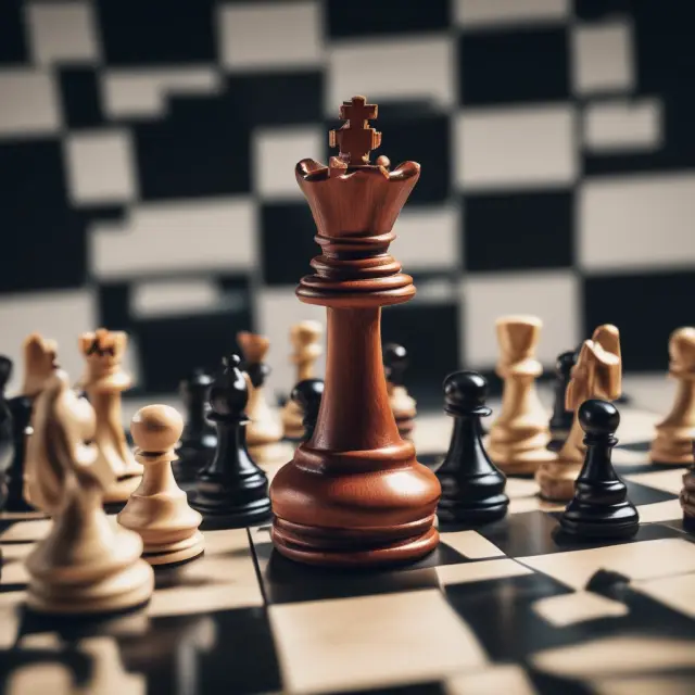 A dynamic scene of mutual companies navigating technological advancements, mergers, and evolving customer needs on a chessboard