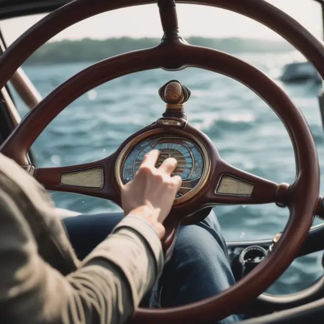 Expert navigator skillfully manages a ship through various waters, symbolizing professional mutual fund management and diversification
