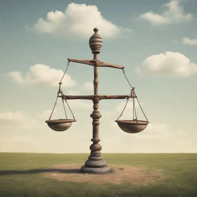 Two diametrically opposed investment projects balanced on a seesaw, symbolizing mutually exclusive events in finance and resource allocation