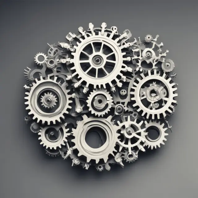 A network of interconnected gears representing the Automated Clearing House (ACH) System, a vital component of US electronic payments.