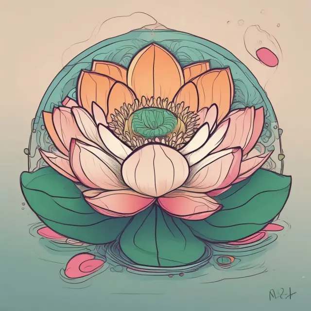 Nacha tending to a blooming lotus flower representing the ACH network, illustrating its role as guardian and enabler of efficient electronic payments.