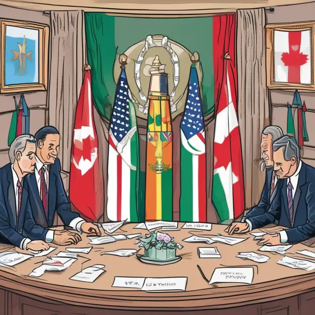 Three countries gathered around a table for peaceful dispute resolution under the NAFTA agreement