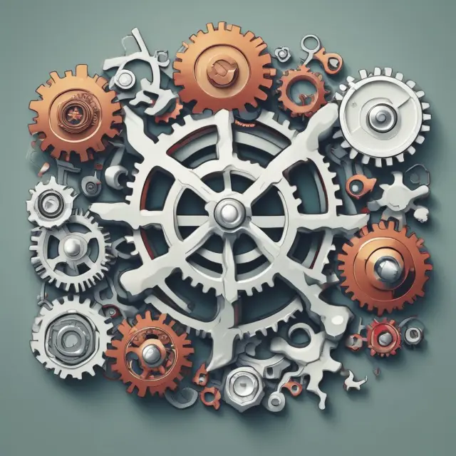 An image of gears from an automotive factory and pills from a pharmaceutical plant intertwined on a NAFTA timeline, illustrating the relationship between these industries under free trade.