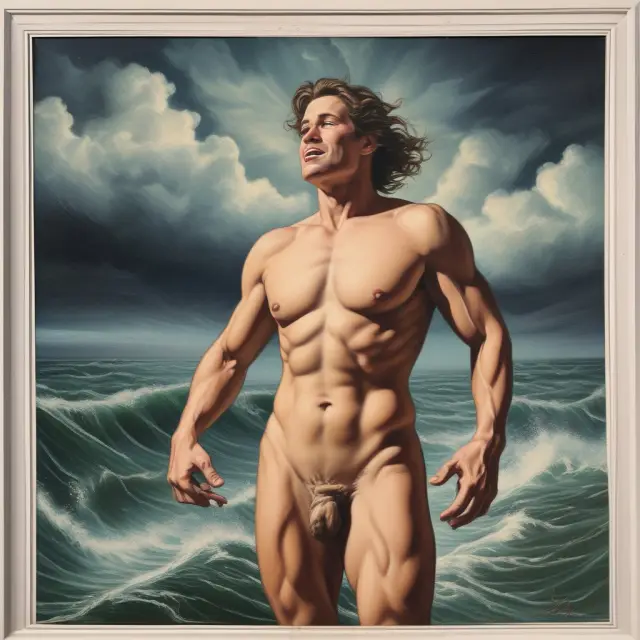 A skilled investor braves a turbulent sea of stock prices while selling a naked call option, embodying the strategy