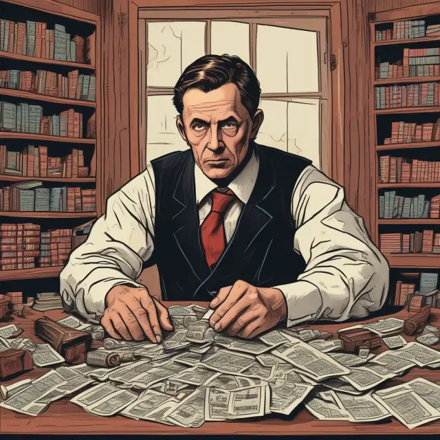 Trader risking substantial losses with naked options, metaphorically represented as playing Russian Roulette.