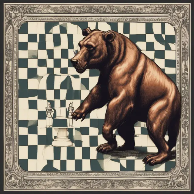 Bull and Bear figurines evaluating potential risks on a chessboard symbolizing a naked put strategy.
