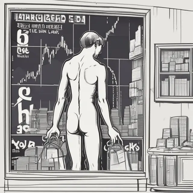 A naked short seller manipulating a market mirror, reflecting the distorted impact on stock prices
