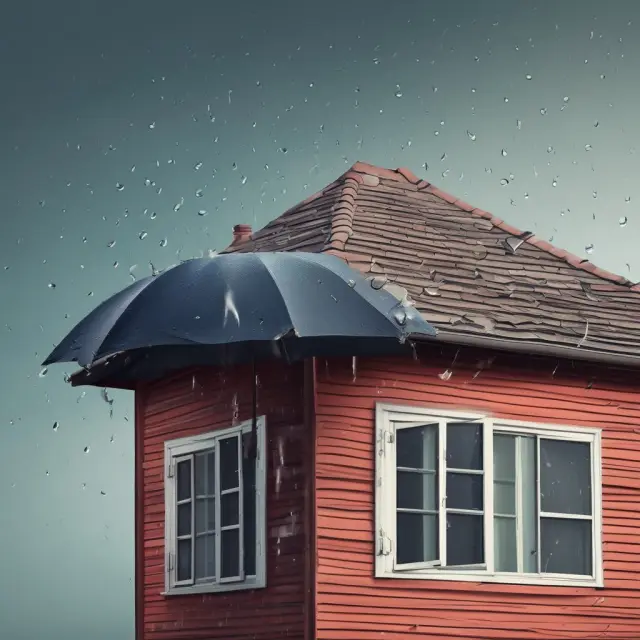 Umbrella protecting house against various falling perils - All Risks Insurance