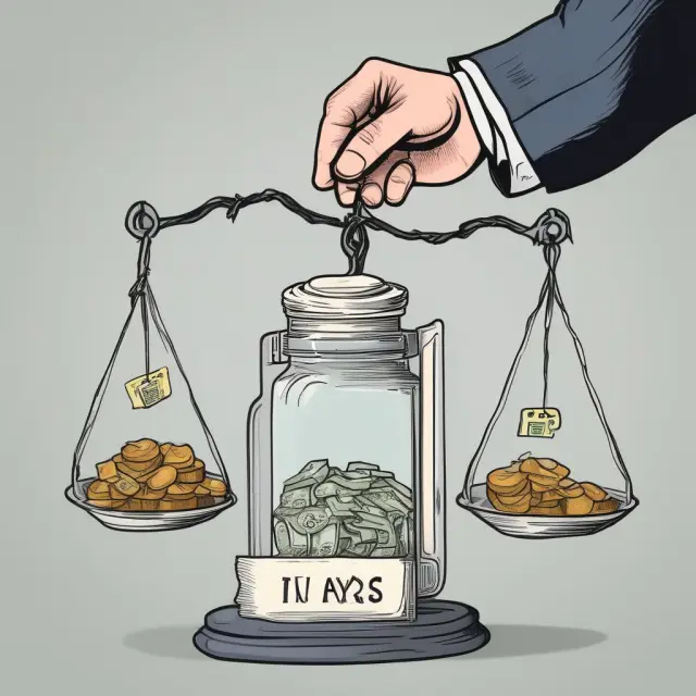 An employer balancing scales holding the labels
