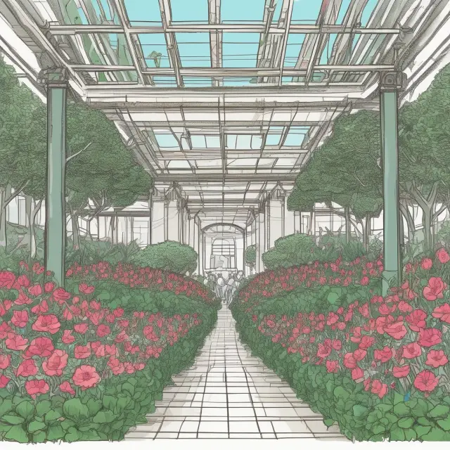 A garden teeming with flowers representing REIT events, publications, and research nourishing the trees symbolizing a thriving real estate investment industry