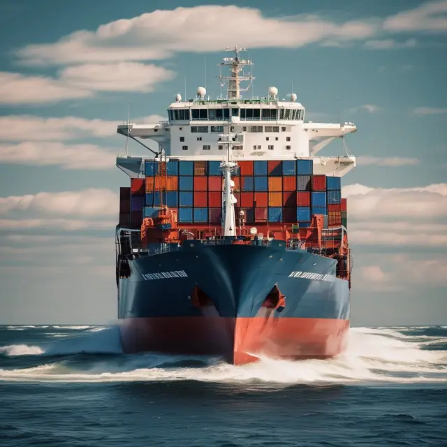 An ETF ship sailing through a sea of Nasdaq stocks, guided by Invesco QQQ Trust, symbolizing the trading mechanism of the Nasdaq 100 Index.