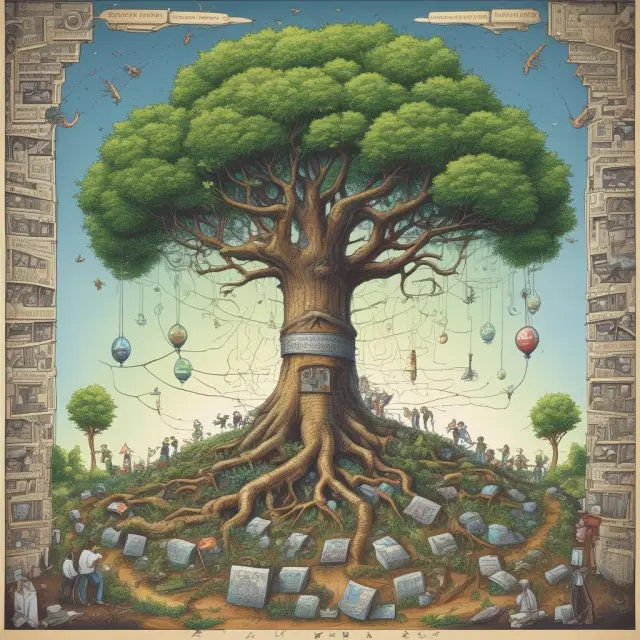 A tree personifying the Nasdaq 100 Index