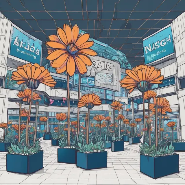 An image of various flowers blooming on a lush financial landscape, symbolizing Nasdaq