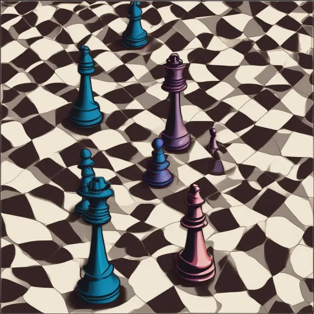 Two rational players engaged in a game of chess, one reflecting known strategies, the other representing hidden past behavior and uncertain future moves