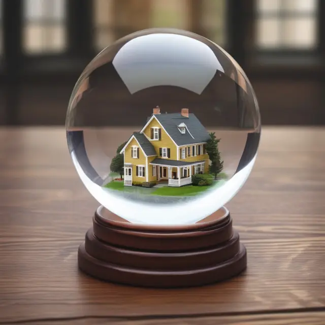 NAR members accessing essential market information through a crystal ball, enhancing their understanding of real estate trends