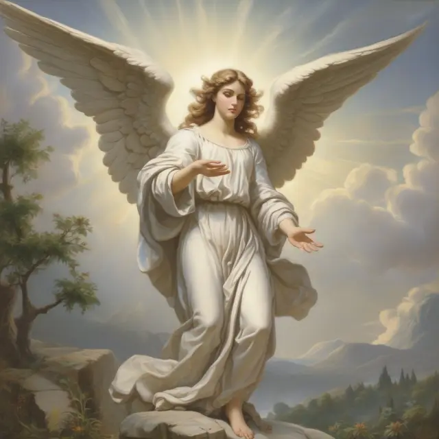 An angel, symbolizing NAR, safeguarding a home with fair housing laws and real estate policies