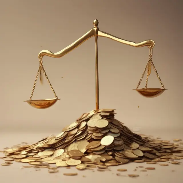 A golden scale tips toward wages in a circular economy graphic, causing prices to escalate