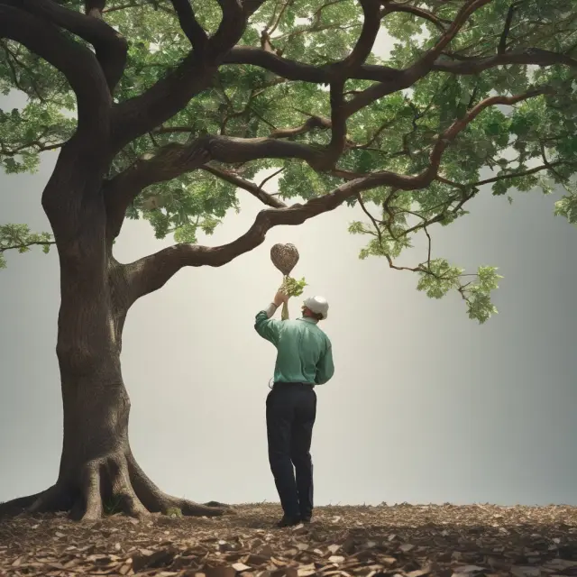 Tree representing NAWI with branches symbolizing wage growth and roots anchored in financial security