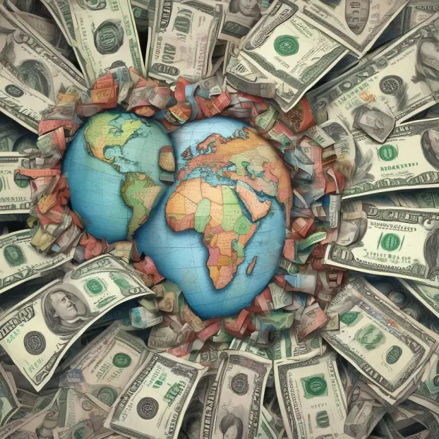 An array of global currencies intertwining, symbolizing international economic cooperation and interdependence.