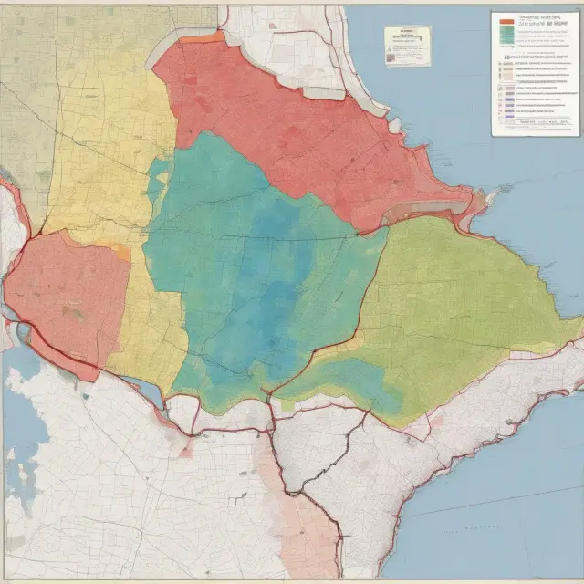 An FHA redlining map illustrating the racial divide and housing segregation during the mid-20th century