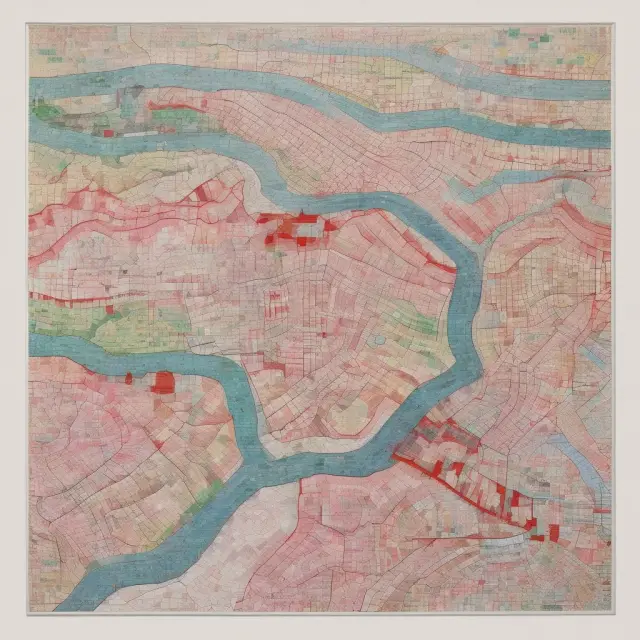 An image of redlining maps superimposed on a jigsaw puzzle of homeownership rate graphs, representing the historical impact of discriminatory housing policies on wealth disparities