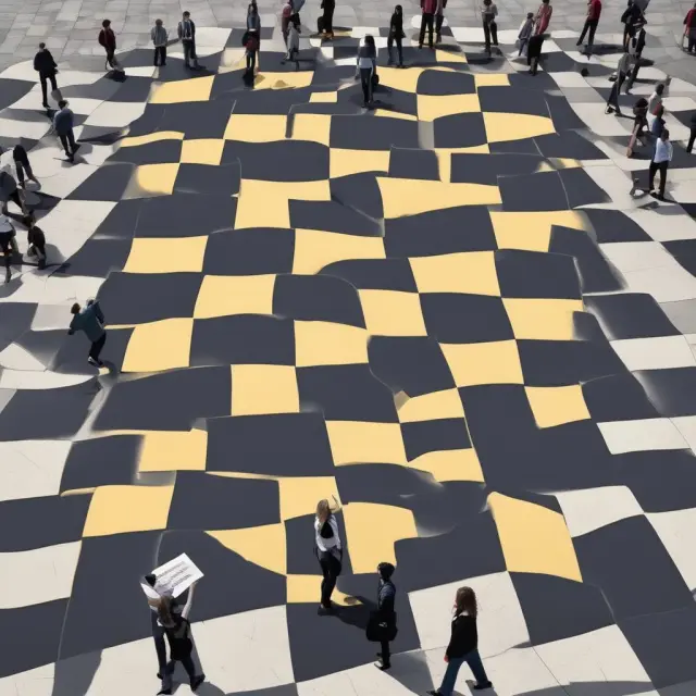 Employees and employers sharing responsibility at a checkerboard, symbolizing National Insurance contributions.