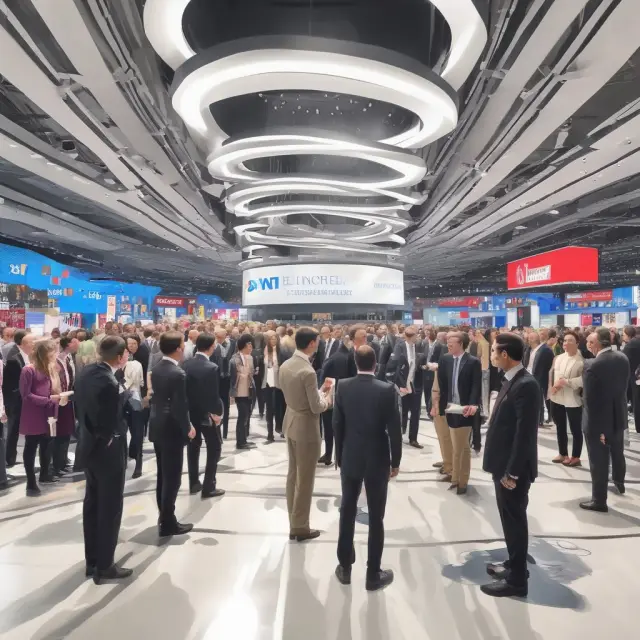 A dynamic storm of retail industry figures coming together to form the National Retail Federation, highlighting their partnerships and collaborations