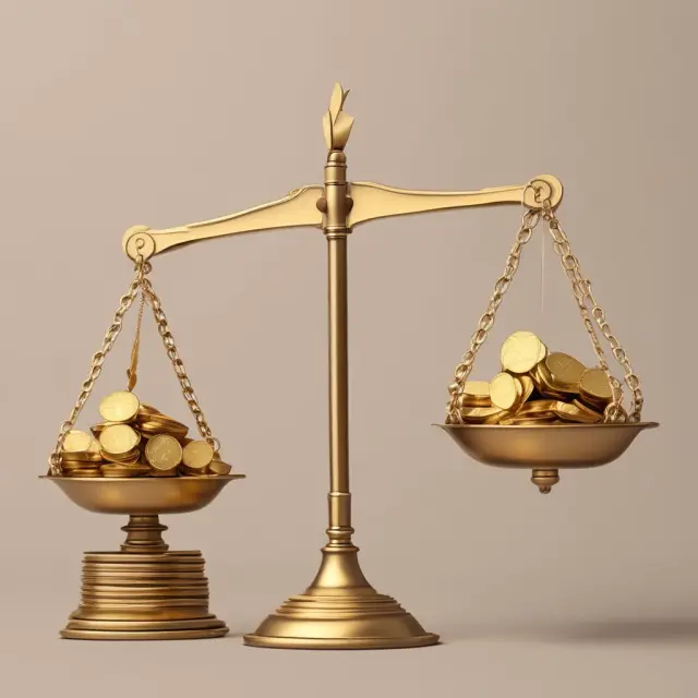 Golden scales balanced with natural gas canisters and gold coins, symbolizing tax-efficient natural gas investments