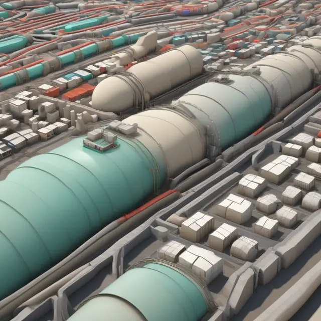 An image of a mosaic showcasing various underground storage facilities intertwining with graphs depicting natural gas inventory levels and trends.