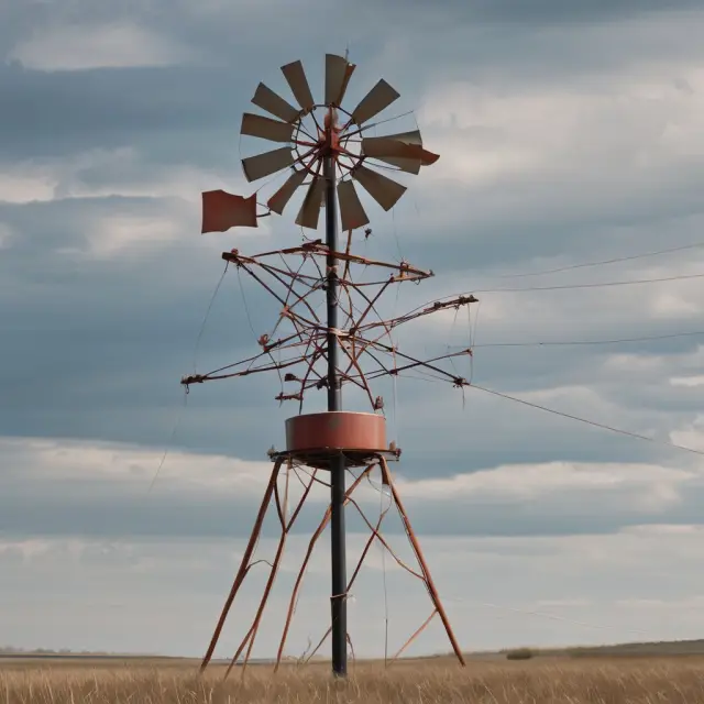 Weather vane depicting natural gas storage indicator influencing market prices, with a barometer and graphical representation of price fluctuations