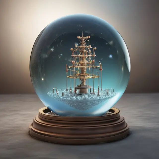 Crystal ball displaying swirling natural gas molecules representing weekly storage inventory data