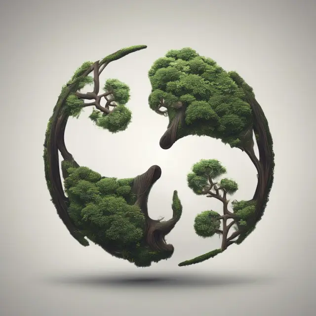 Yin-yang symbolizing the balancing effect of bonds and stocks as a natural hedge strategy