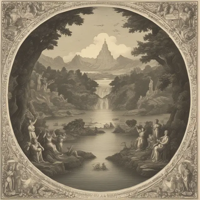 River flowing with moral principles, symbolizing natural law