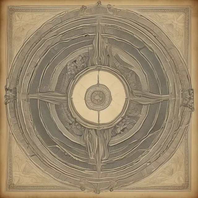 A divine figure holding two golden scales, balancing human rights and natural law principles