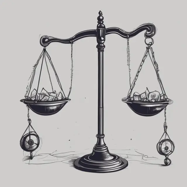 A balance scales with the NAV concept represented by the anchor weight and market price shown as the pendulum, illustrating their relationship.