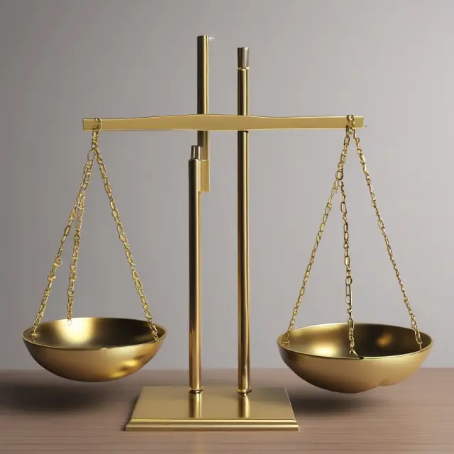 Golden scale pans balanced with NAV-labeled bars representing investment portfolios and their Net Asset Values for fair comparison