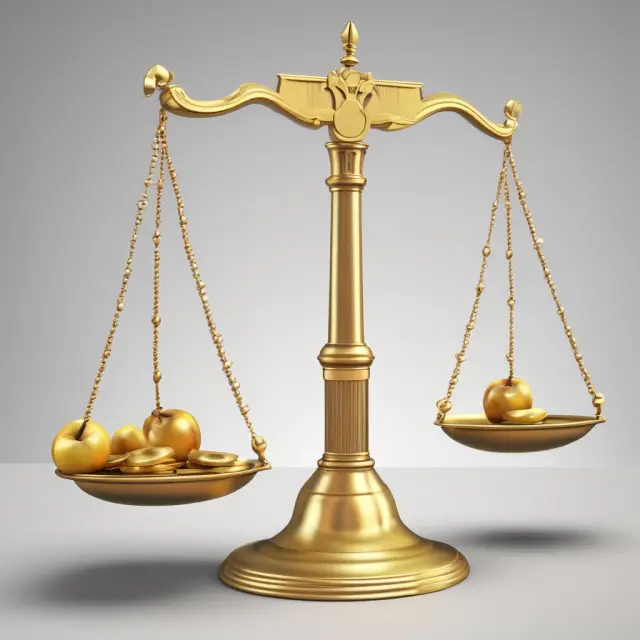 Image of golden scales with NAV represented by gold coins on one side, and total return including income distributions illustrated as golden apples