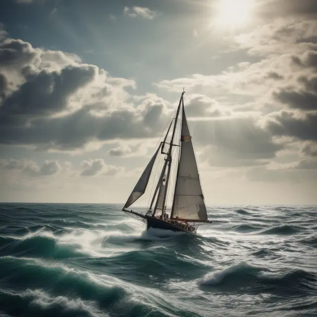 Image of a net asset value (NAV) sailboat navigating through turbulent market price waters, symbolizing the importance of NAV reporting for closed-end funds.