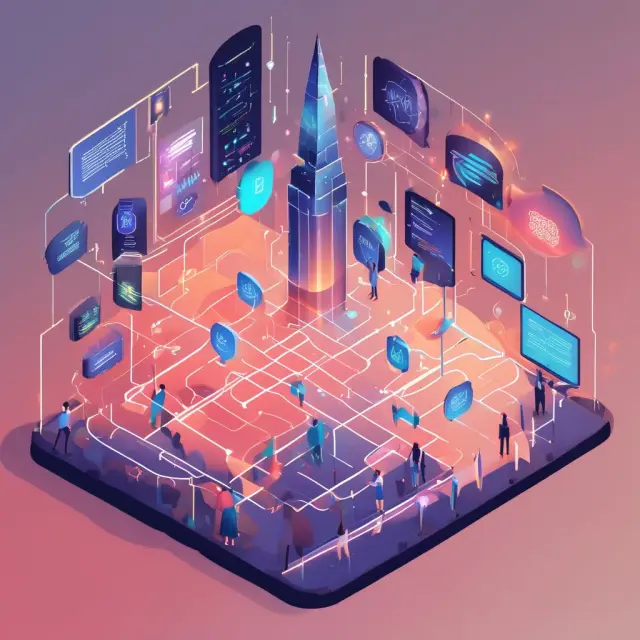 Digital marketplace displaying interconnected bids and offers forming a cohesive network, symbolizing the National Best Bid and Offer (NBBO) in securities trading