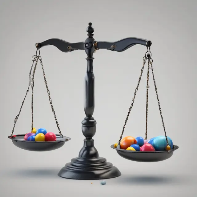 Scale illustrating National Best Bid and Offer (NBBO) maintaining market balance against stock market chaos