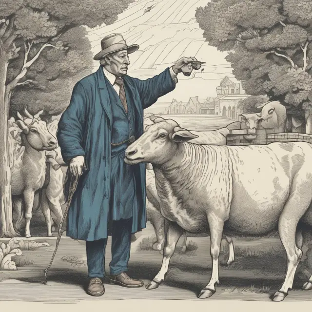 An image of NCUA as a shepherd caring for a flock of diverse credit union symbols, symbolizing their protection and oversight within the financial landscape.