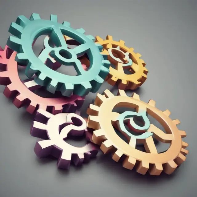 Two intertwined gears representing the mutual commitment between businesses when creating a Mutual NDA