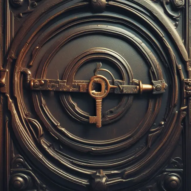 An image of a golden key inside a heavily fortified vault, representing a non-mutual NDA protecting sensitive business information