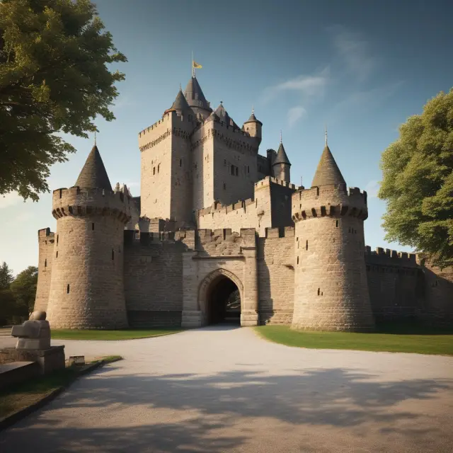Fortified castle with documents inside, representing NDA-protected confidential business information