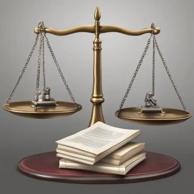 Scales represent NDA enforcement; confidential information versus legal resources