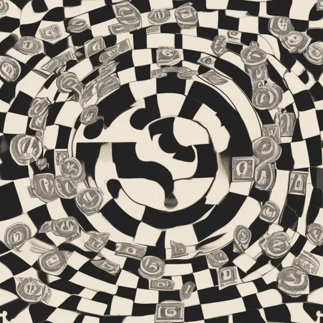 Two balanced currencies engaging in an NDF contract on a global chessboard, symbolizing international currency transactions