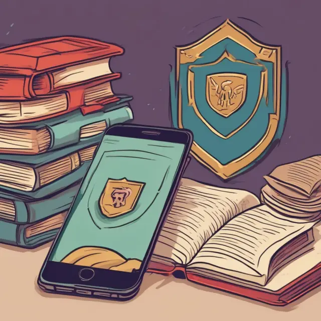 Balanced image: NFC technology represented by a shield symbolizing security and an open book symbolizing convenience.