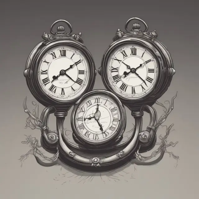 An image of two clock faces overlapping, representing the difference between near term and short term in finance and investment strategies.