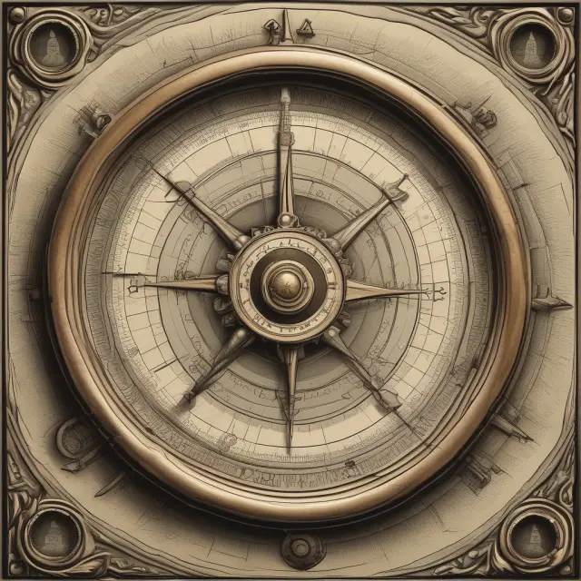 A trader holding a compass with strategies like scalping, swing trading, arbitrage, and news trading marked on it, while risk management tools are depicted as anchors