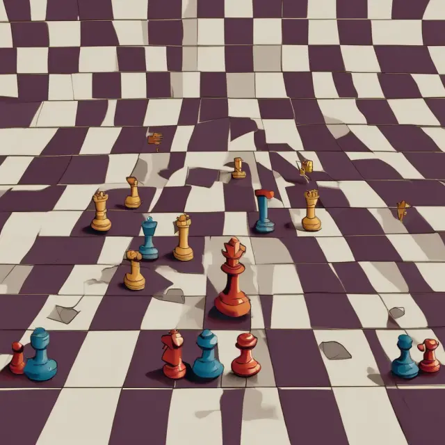 An economic chessboard with moving pieces representing GDP, inflation, and consumer spending indicators in the near term